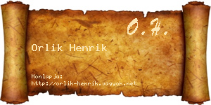 Orlik Henrik névjegykártya